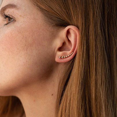 Сережки - клаймбери "Кульки" у жовтому золоті с08237