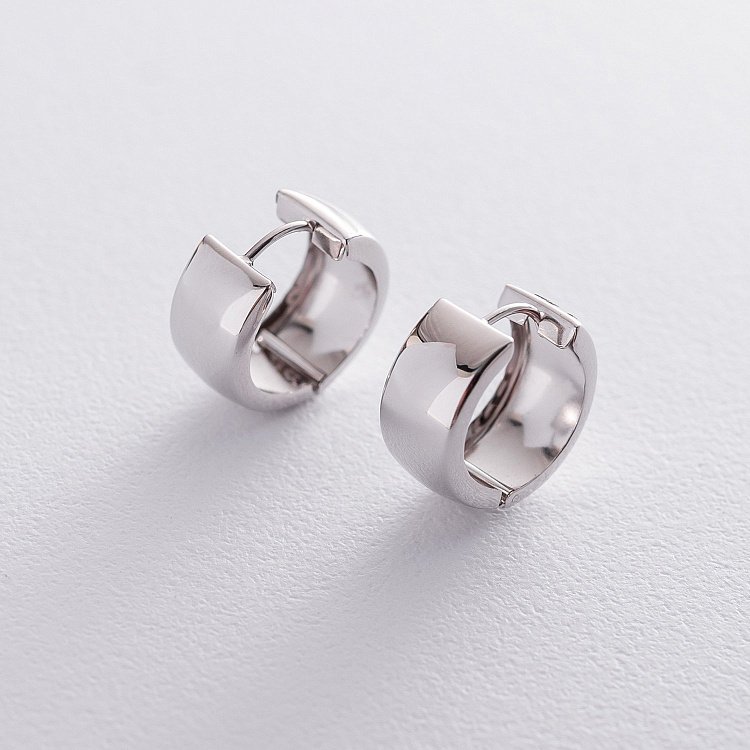 Золоті сережки-кільця без каменів с02964 від ювелірного магазину Онікс - 1