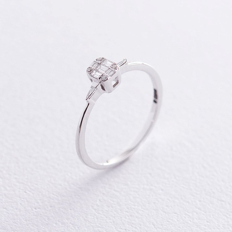 Каблучка з діамантами в білому золоті кб0340di-P від ювелірного магазину Онікс - 2