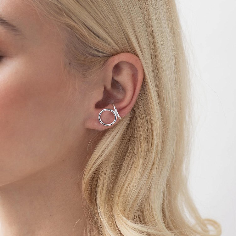 Серебряные серьги - пусеты "Исключительные" 123183 от ювелирного магазина Оникс - 4