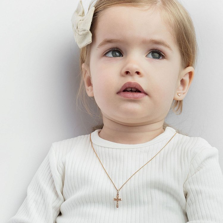 Крестик в красном золоте с бриллиантами 110982421 от ювелирного магазина Оникс - 3