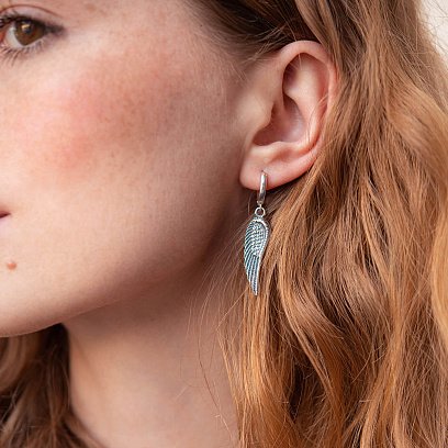 Срібні сережки "Крила Ангела" 121790 №3