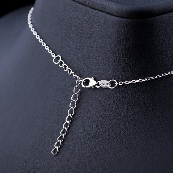 Серебряное колье "Шуруп" с фианитами 18538 №3