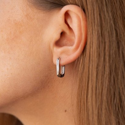 Сережки "Етель" у білому золоті с08733 №4