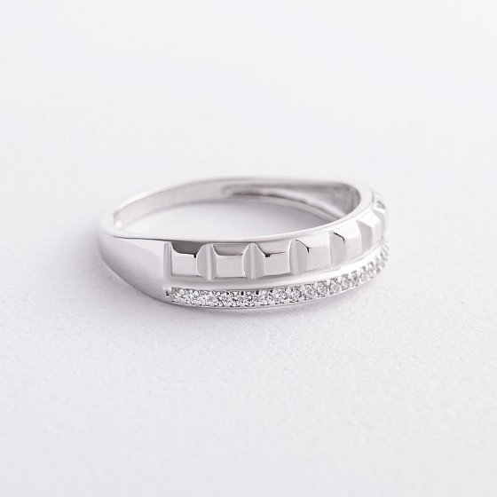 Серебряное кольцо с фианитами 112848 №3
