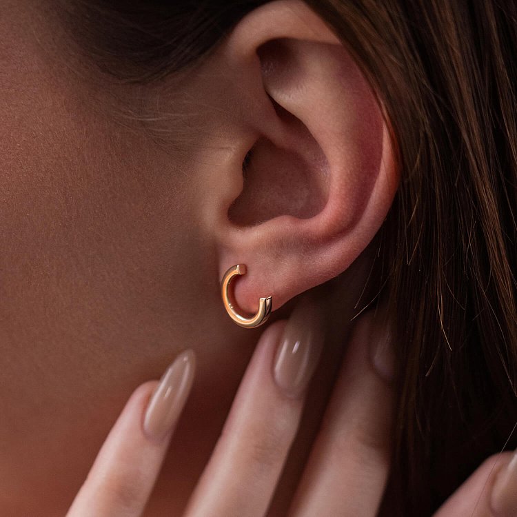 Серьги - пусеты "Мэрилин" в красном золоте с08176 от ювелирного магазина Оникс - 5