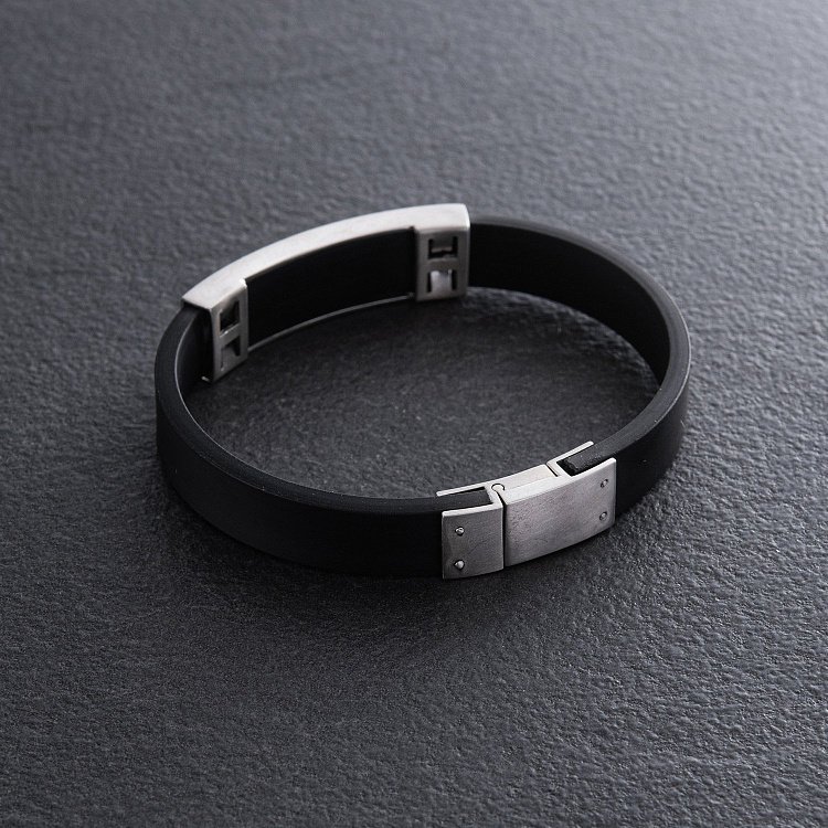 Каучуковий браслет "Карта України" зі срібними вставками 10812 від ювелірного магазину Онікс - 5