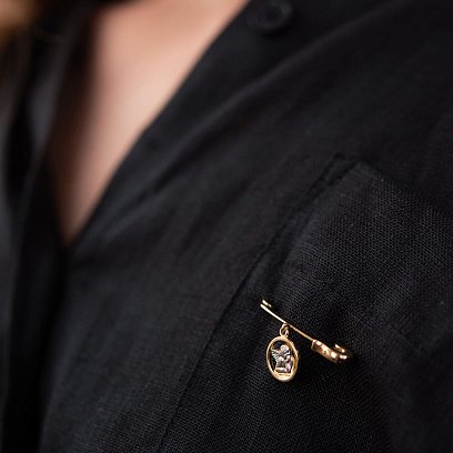 Золота дитяча шпилька "Янголятко" зак00306 №3