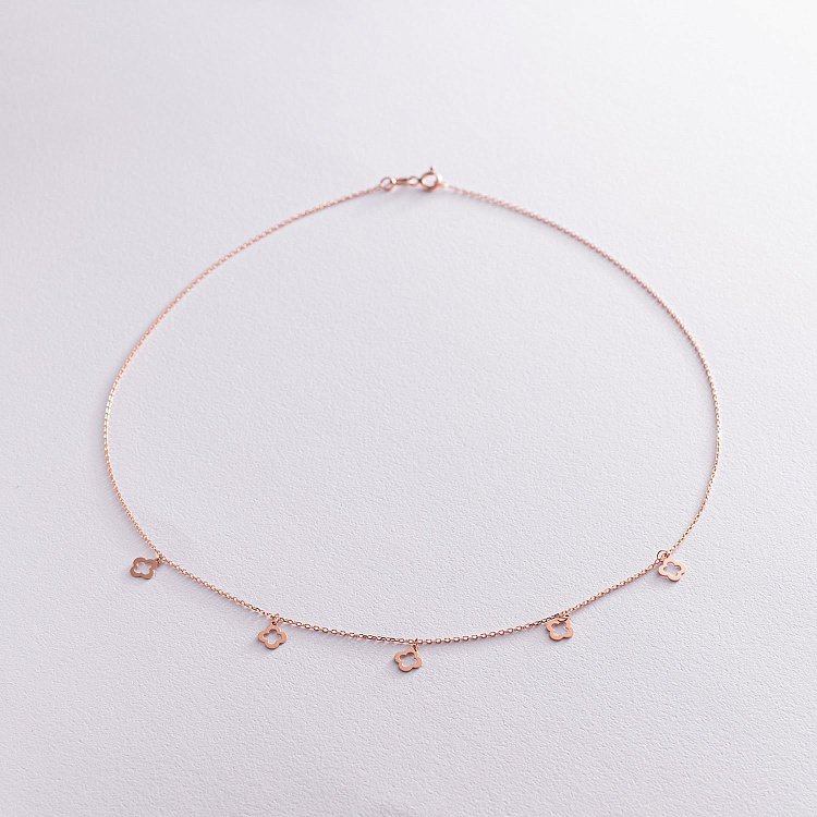 Кольє "Конюшина" в червоному золоті кол01986 від ювелірного магазину Онікс