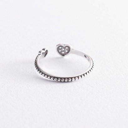 Серебряное кольцо "Сердечко" с фианитами 3886 №3