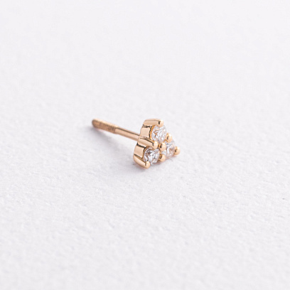 Одиночная золотая серьга для хеликса (бриллианты) сб0685ca №2