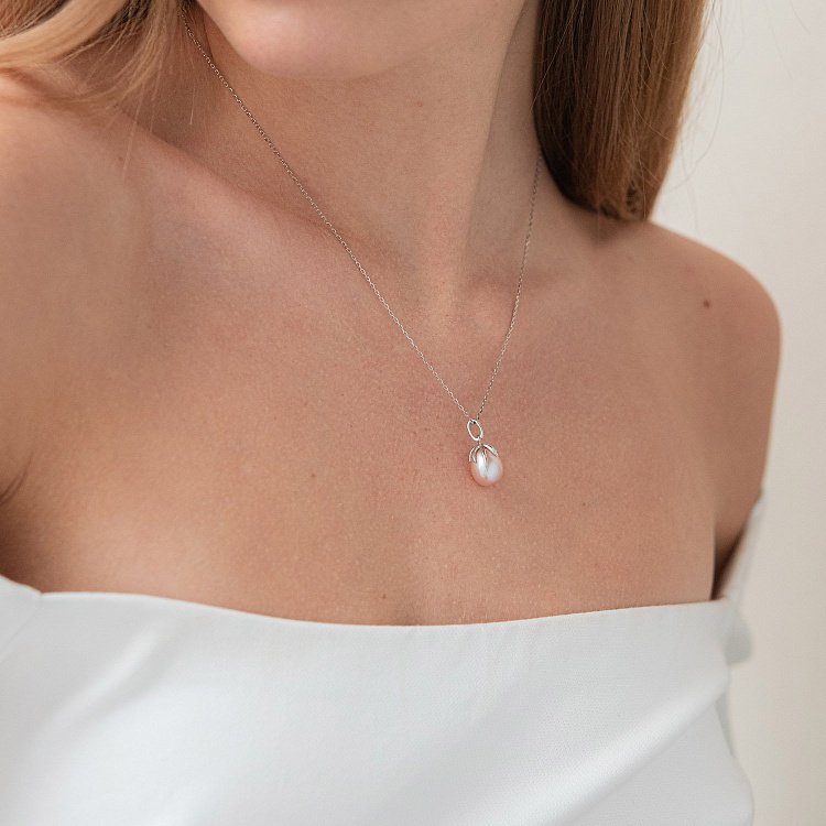 Золотой кулон с жемчужиной п03523 от ювелирного магазина Оникс - 2