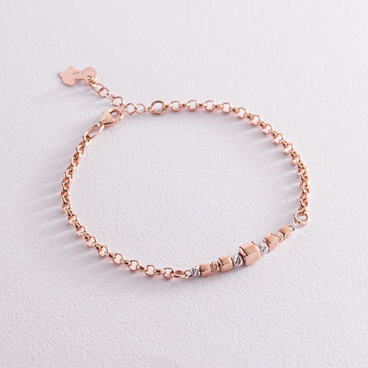 Золотий браслет "Кубики та кульки" б05062 від ювелірного магазину Онікс