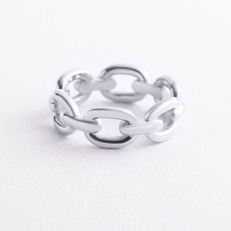 Каблучка "Ланцюжок" у білому золоті к08459 від ювелірного магазину Онікс - 1