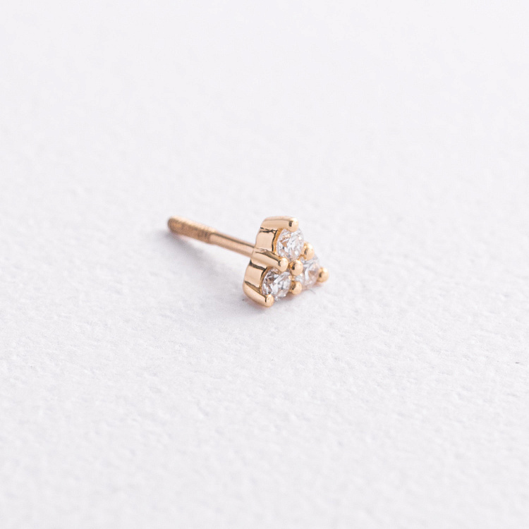 Одиночная золотая серьга для хеликса (бриллианты) сб0685ca от ювелирного магазина Оникс - 1