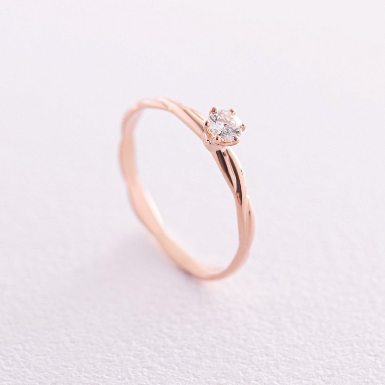 Заручальна золота каблучка з діамантом 229072421 від ювелірного магазину Онікс