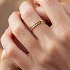 Золотое помолвочное кольцо c сердечками (фианит) к07586 от ювелирного магазина Оникс - 3