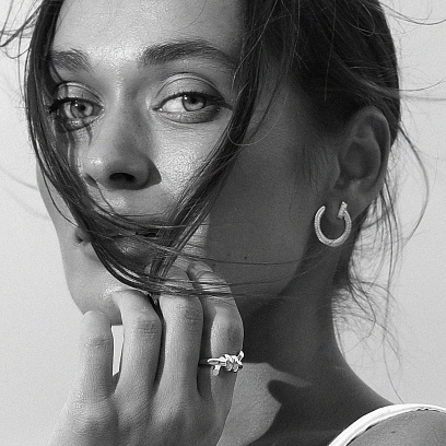 Серьги - пусеты "Evelyn" в желтом золоте (фианиты) с08668 №10