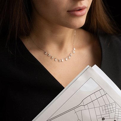 Серебряное колье с фианитами 18566 №16