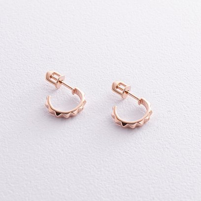 Серьги - пусеты "Mona" в красном золоте с08441 №4