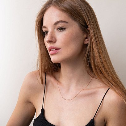 Колье "Минимализм" в красном золоте кол01984 №2