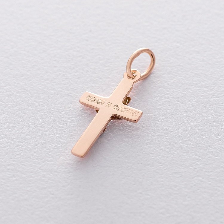 Золотой крестик с распятием п03310 от ювелирного магазина Оникс - 1