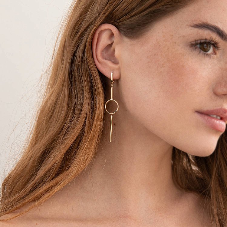 Серьги "Мелисса" в желтом золоте с07511 от ювелирного магазина Оникс - 2