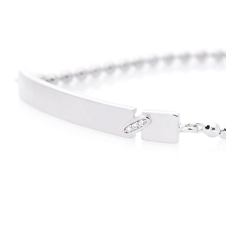 Срібний браслет для гравіювання (фіаніти) 141289 від ювелірного магазину Онікс - 1