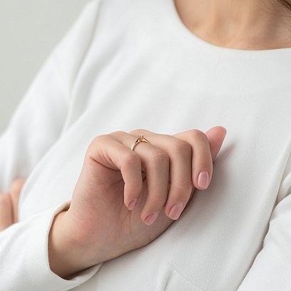 Золота заручальна каблучка (цирконій Swarovski) к06222 №2