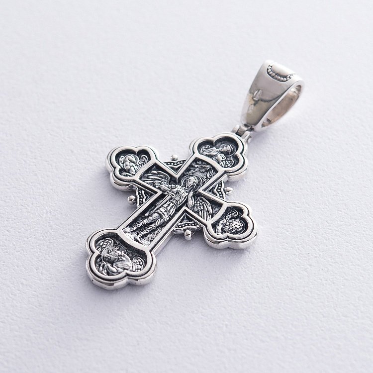 Православный крест "Распятие Христово, Александр Невский, Димитрий Донской, Сергий Радонежский. Архангел Михаил" 132486 - 1 Православный крест "Распятие Христово, Александр Невский, Димитрий Донской, Сергий Радонежский. Архангел Михаил" 132486 от ювелирного магазина Оникс - 1