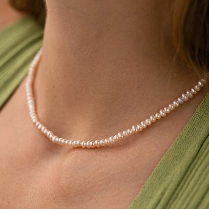 Серебряное колье "Жемчужинки" 181283 №8