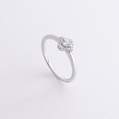 Золота каблучка "Конюшина" з діамантом кб0542ca