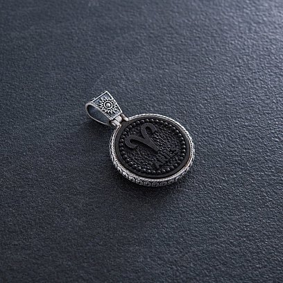 Срібний кулон "Знак зодіаку Овен" з ебеном 1041овен №6