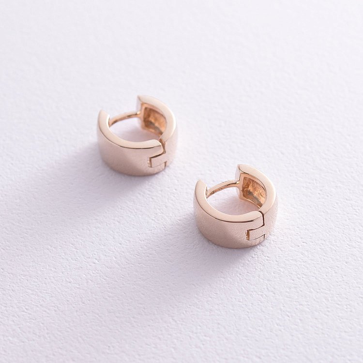 Сережки - кільця в червоному золоті с06961 від ювелірного магазину Онікс - 3