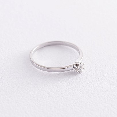 Золота заручальна каблучка з діамантом кб0357y №4