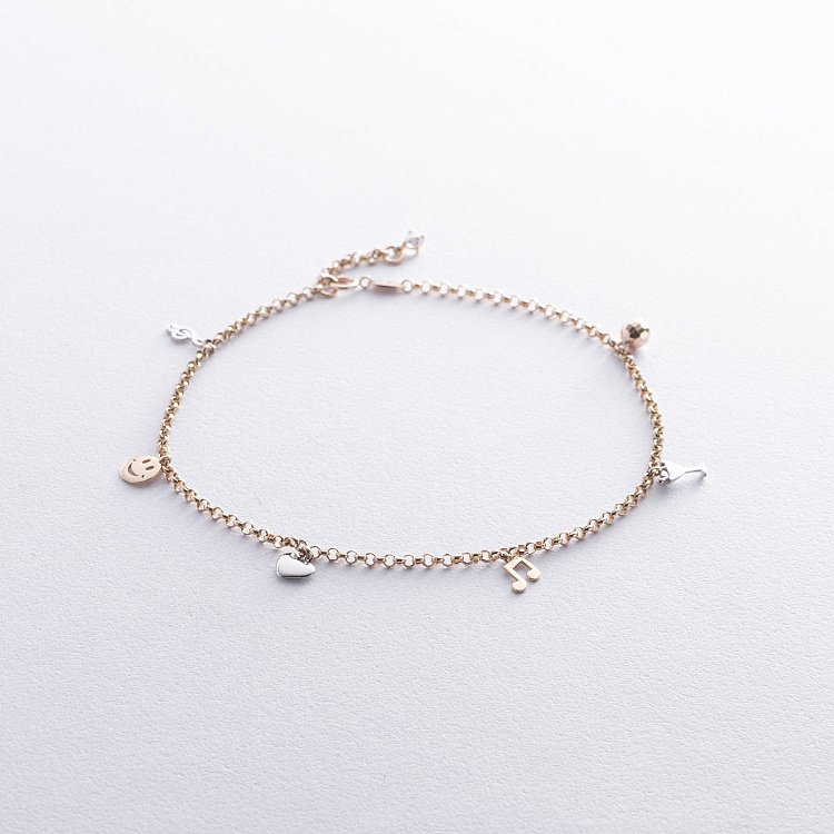 Золотий браслет на ногу б02744 від ювелірного магазину Онікс - 2