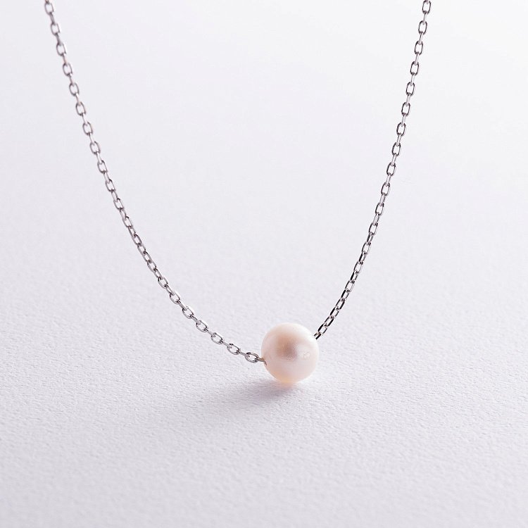 Срібне кольє "Перлина на ланцюжку" 181269 від ювелірного магазину Онікс - 1
