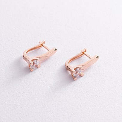 Золотые серьги с фианитами с07646 №4