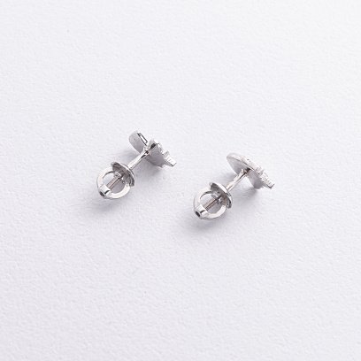 Детские серьги - пусеты "Единорог" в серебре (эмаль) 1369 №3