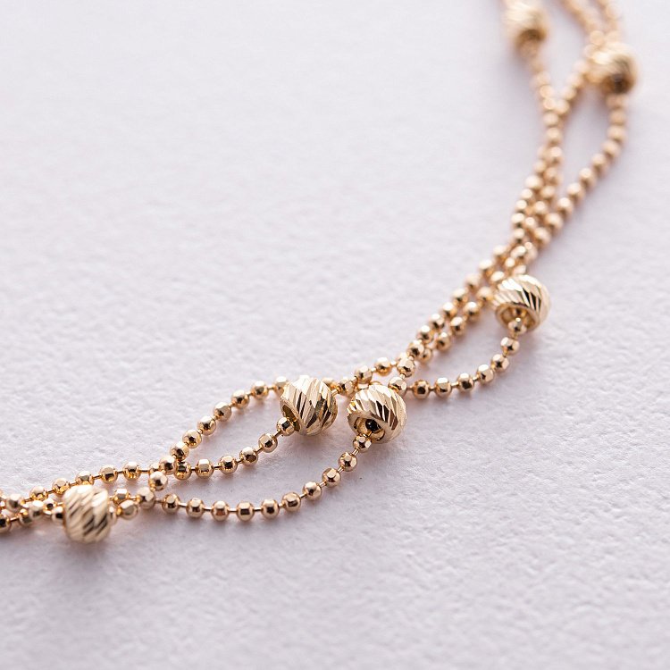 Браслет "Кульки" у жовтому золоті б05256 від ювелірного магазину Онікс - 2