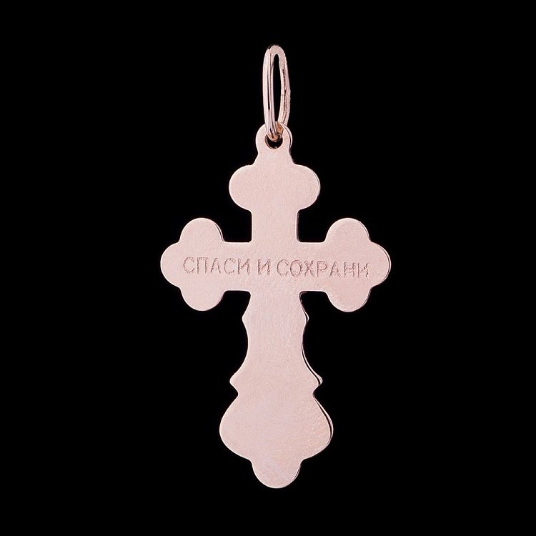 Православный крестик с фианитом п02434 от ювелирного магазина Оникс - 4