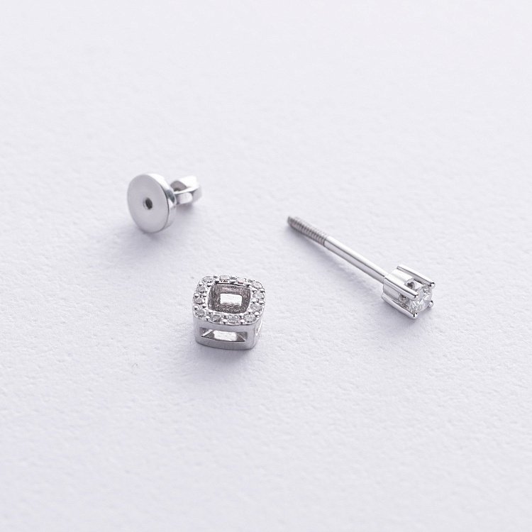 Золотые серьги - пусеты 2 в 1 с бриллиантами 332011121 от ювелирного магазина Оникс - 2