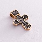 Серебряный крест с позолотой 132398 от ювелирного магазина Оникс - 1