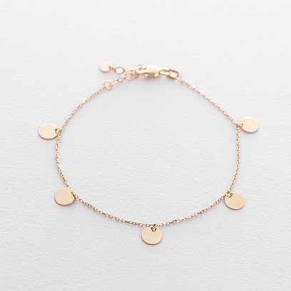 Золотий браслет з монетами б04146