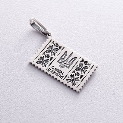 Срібний кулон "Герой на тракторі. Слава Україні" 1005 №6