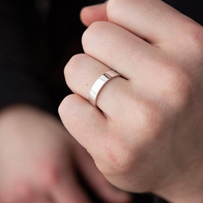 Срібна каблучка "Мінімалізм" (можливе гравіювання) 112144 №6