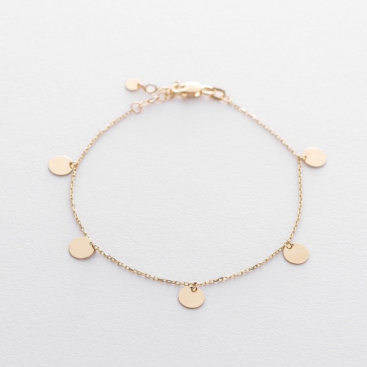 Золотий браслет з монетами б04146 від ювелірного магазину Онікс