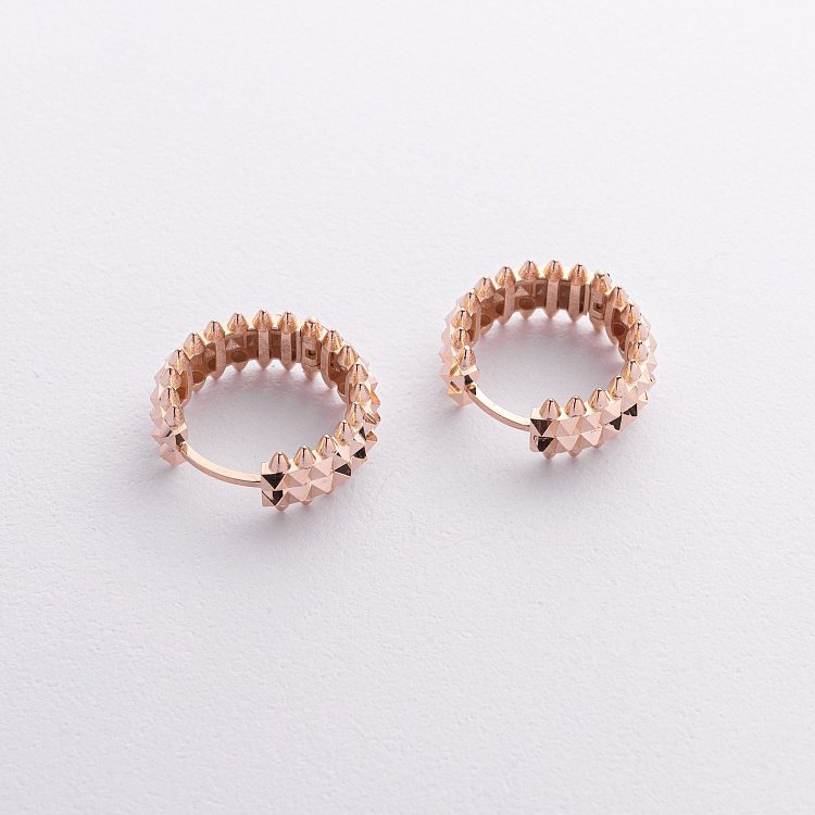 Серьги - кольца "Pauline" в красном золоте с09399 от ювелирного магазина Оникс - 1