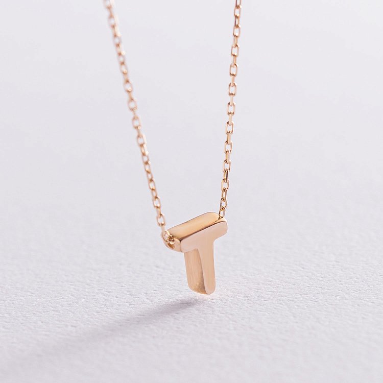 Колье с буквой "Т" в желтом золоте кол01164Т от ювелирного магазина Оникс - 3