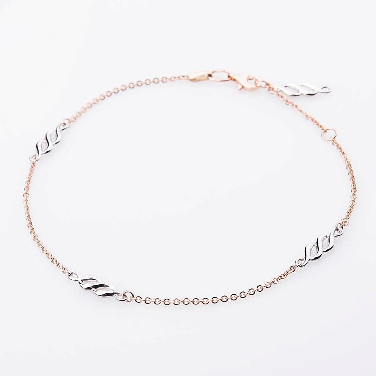 Золотой браслет на ногу "Бесконечность" б02142 от ювелирного магазина Оникс - 4